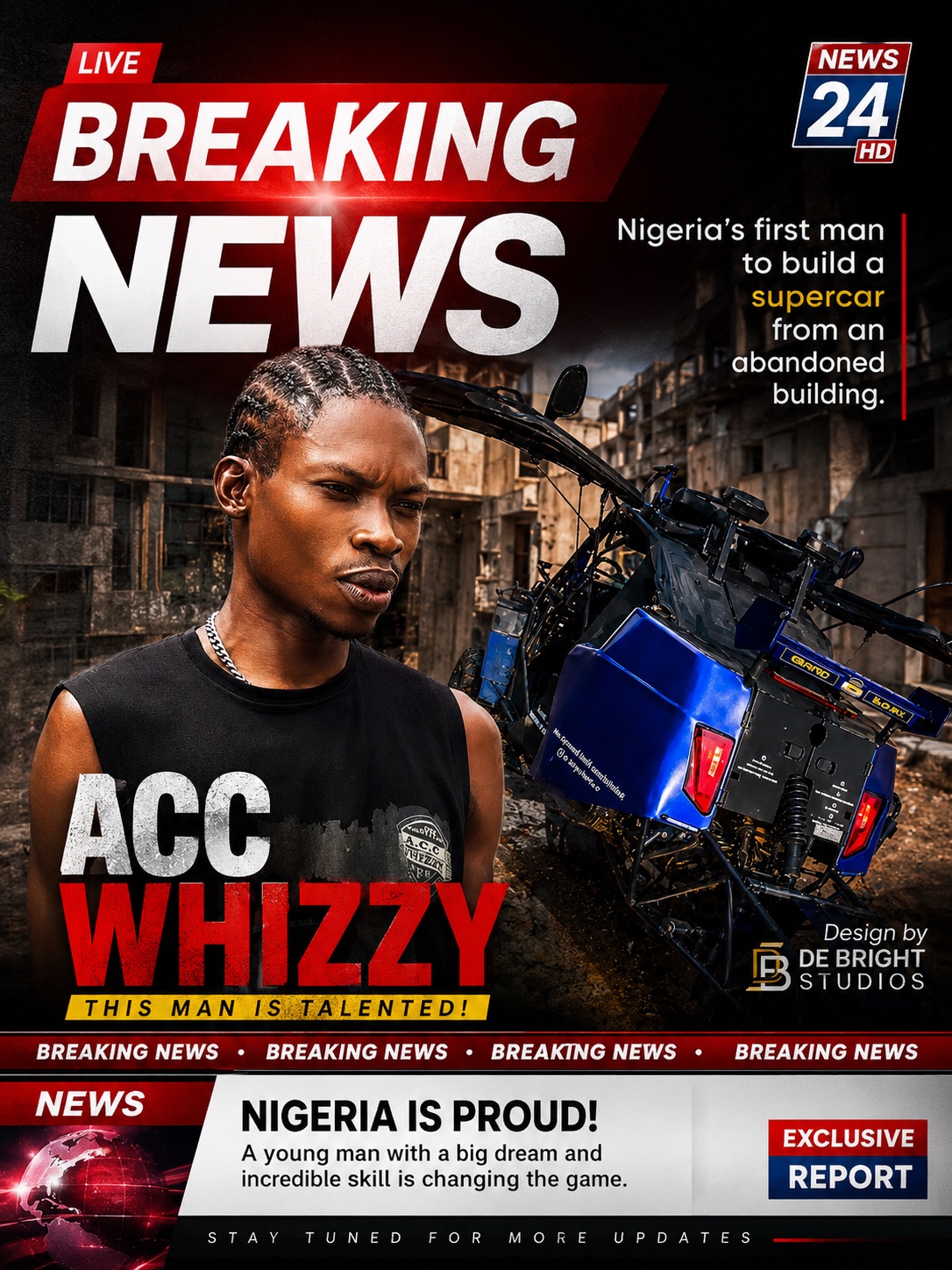 Chikamso Chizoba Amalu, widely known by his social media handle ACC Whizzy, is a self-taught 26-year-old Nigerian innovator who has gone viral for designing and building a functional supercar…